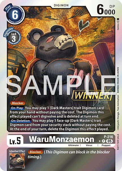 Image of WaruMonzaemon [P-216] (Official Store Tournament 2026 Vol. 1 Winner) [Promotional Cards]