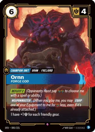 Image of Ornn - Forge God (085/221) - Spiritforged Foil