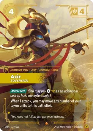 Image of Azir - Sovereign (177/221) - Spiritforged Foil
