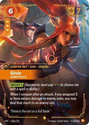 Image of Sivir - Ambitious (Alternate Art) (120a/221) - Spiritforged Foil