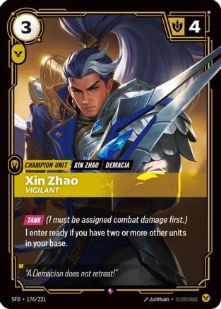 Image of Xin Zhao - Vigilant (176/221) - Spiritforged Foil