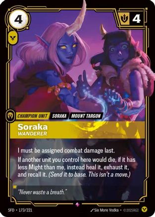 Image of Soraka - Wanderer (173/221) - Spiritforged Foil