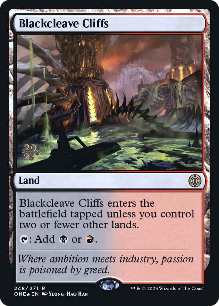 Image of Blackcleave Cliffs [Phyrexia: All Will Be One Prerelease Promos]