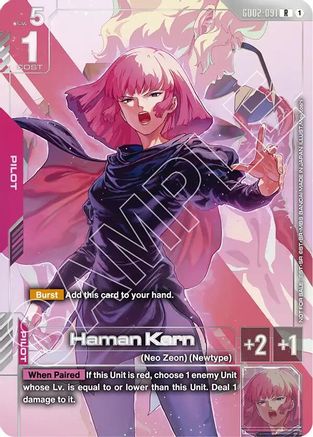 Image of Haman Karn (Newtype Challenge 2025 Mission 3) (GD02-091) - Gundam Promotional Cards Holofoil