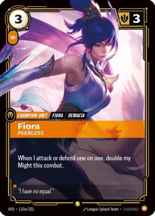 Image of Fiora - Peerless (Alternate Art) (110a/221) - Spiritforged Foil