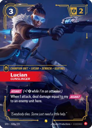 Image of Lucian - Gunslinger (Alternate Art) (028a/221) - Spiritforged Foil