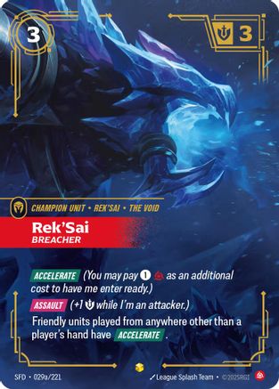 Image of Rek'Sai - Breacher (Alternate Art) (029a/221) - Spiritforged Foil