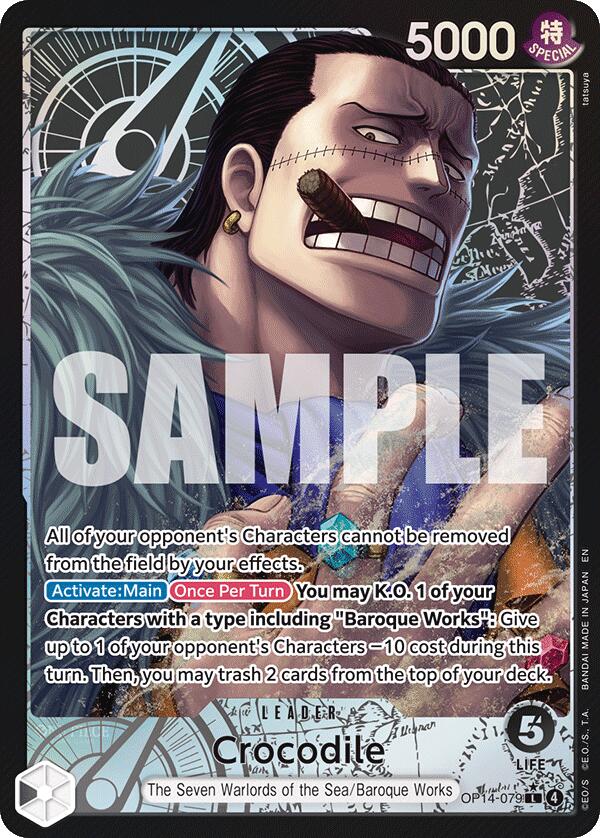 Image of Crocodile (OP14-079) (Alternate Art) [The Azure Sea's Seven]