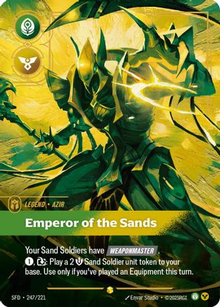 Image of Azir - Emperor of the Sands (Overnumbered) (247/221) - Spiritforged Foil