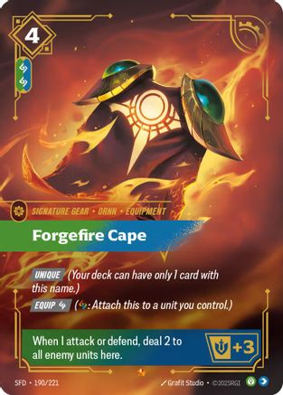 Image of Forgefire Cape (190/221) - Spiritforged Foil