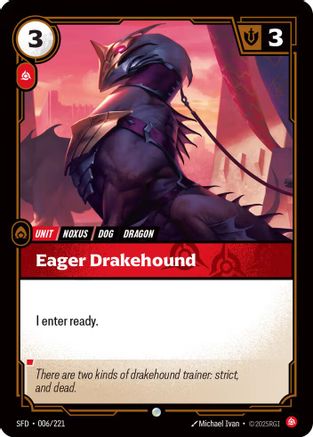 Image of Eager Drakehound (006/221) - Spiritforged Foil