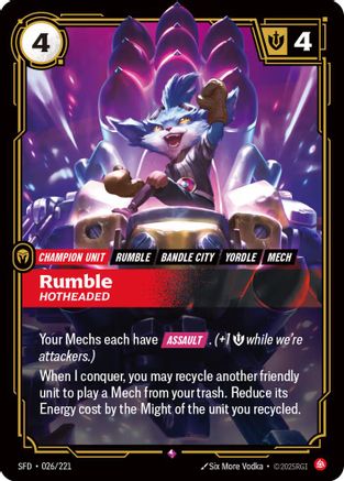 Image of Rumble - Hotheaded (026/221) - Spiritforged Foil