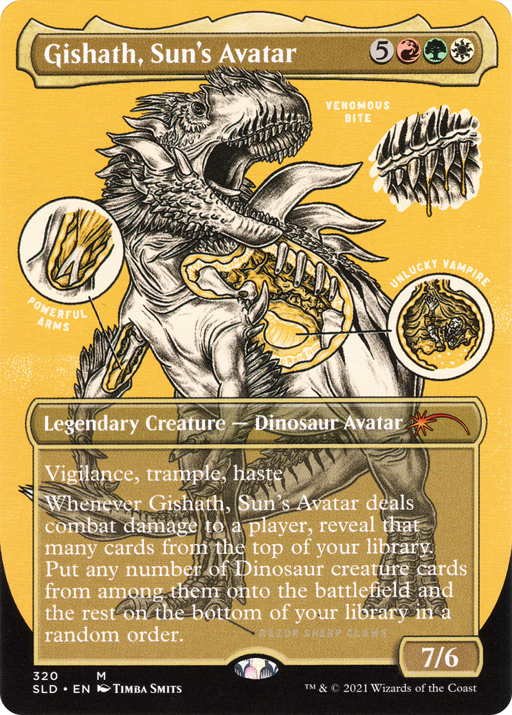 Image of Gishath, Sun's Avatar (Borderless) [Secret Lair Drop Series]