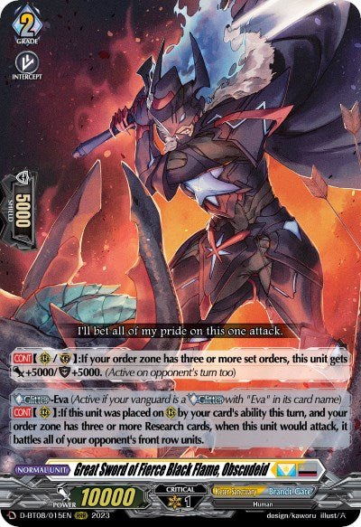 Image of Great Sword of Fierce Black Flame, Obscudeid (D-BT08/015EN) [Minerva Rising]