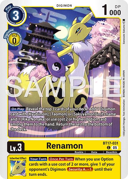 Image of Renamon [BT17-031] (Alternate Art) [Starter Deck: Amethyst Mandala Advanced Deck Set]