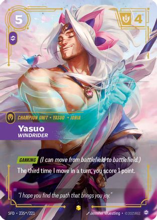 Image of Yasuo - Windrider (Signature) (235*/221) - Spiritforged Foil