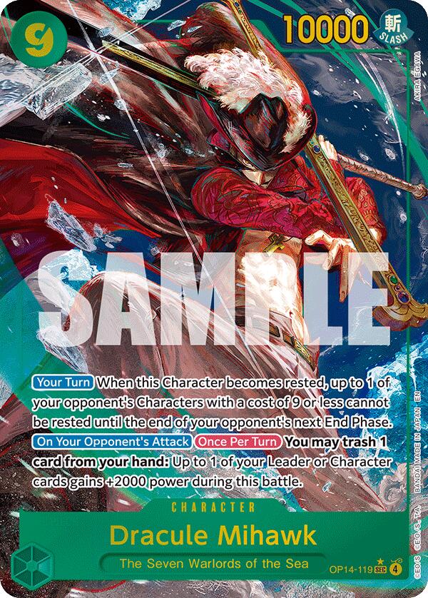 Image of Dracule Mihawk (OP14-119) (Alternate Art) [The Azure Sea's Seven]