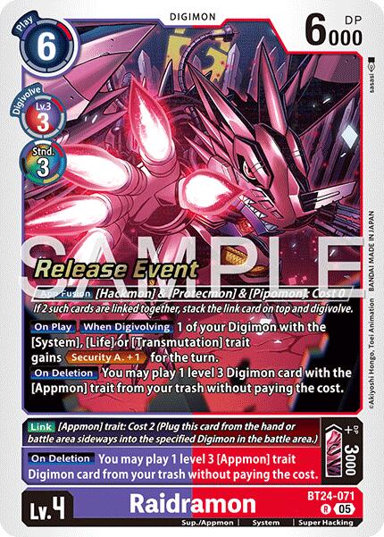 Image of Raidramon [BT24-071] [Time Stranger]