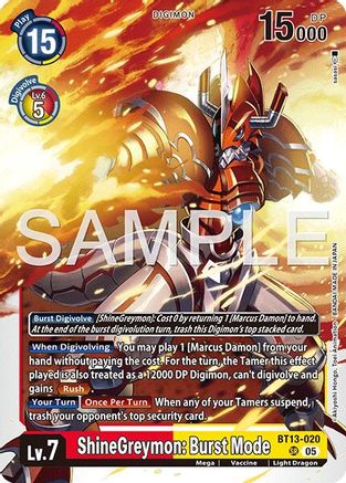 Image of ShineGreymon: Burst Mode [BT13-020] [Advanced Booster Digimon Generation]