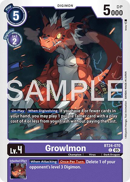Image of Growlmon [BT24-070] [Time Stranger]