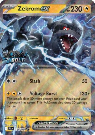 Image of Zekrom ex (034/086) (Black Bolt Stamped) [Miscellaneous Cards]