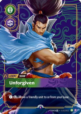 Image of Yasuo - Unforgiven (Metal) (259/298) - Riftbound Organized Play Promotional Cards Foil