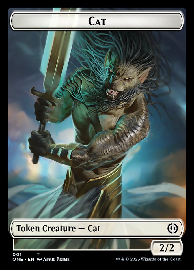 Image of Phyrexian Mite (011) // Cat Double-Sided Token [Phyrexia: All Will Be One Tokens]