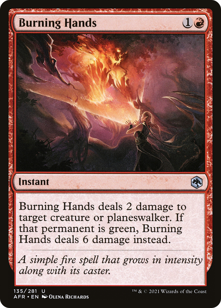 Image of Burning Hands [Dungeons & Dragons: Adventures in the Forgotten Realms]