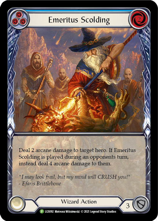 Image of Emeritus Scolding (Blue Extended Art) [LGS092] (Promo)  Rainbow Foil
