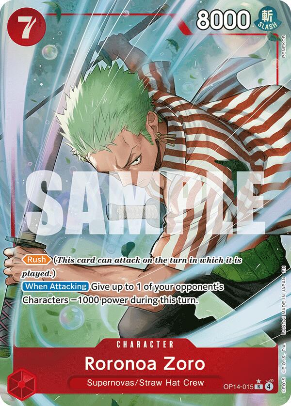 Image of Roronoa Zoro (OP14-015) (Alternate Art) [The Azure Sea's Seven]