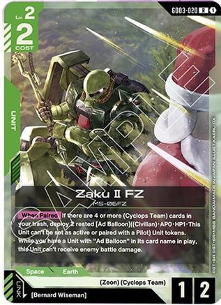 Image of Zaku II FZ (GD03-020) - Steel Requiem Holofoil