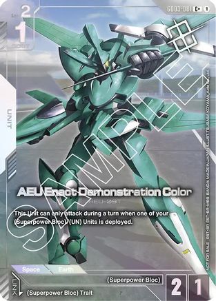 Image of AEU Enact Demonstration Color (Store Tournament Winner Pack 03) (GD03-081) - Gundam Promotional Cards Holofoil
