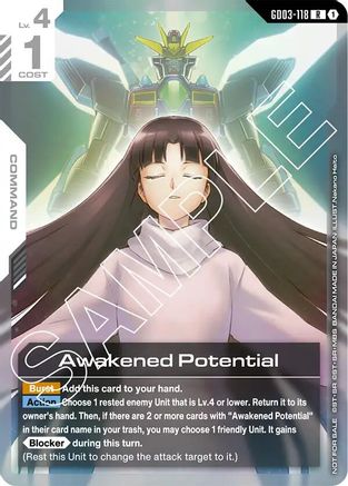 Image of Awakened Potential (Store Tournament Participant Pack 03) (GD03-118) - Gundam Promotional Cards Holofoil