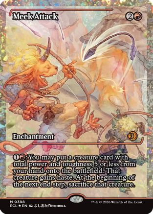 Image of Meek Attack (398) (Showcase) (Fracture Foil) [Lorwyn Eclipsed]