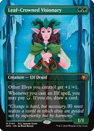 Image of Leaf-Crowned Visionary (Borderless) [Lorwyn Eclipsed Special Guests]