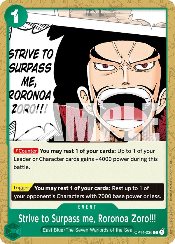 Image of Strive to Surpass me, Roronoa Zoro!!! [The Azure Sea's Seven]
