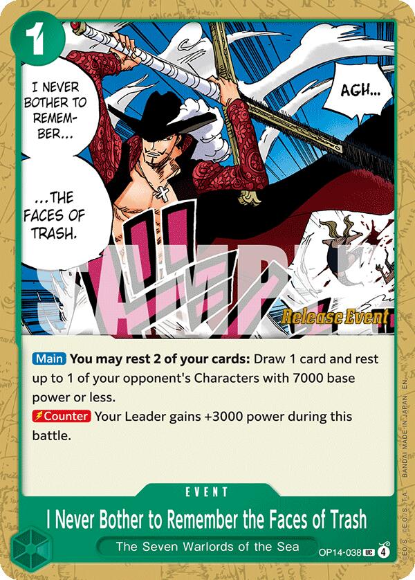 Image of I Never Bother to Remember the Faces of Trash [The Azure Sea's Seven Release Event Cards]