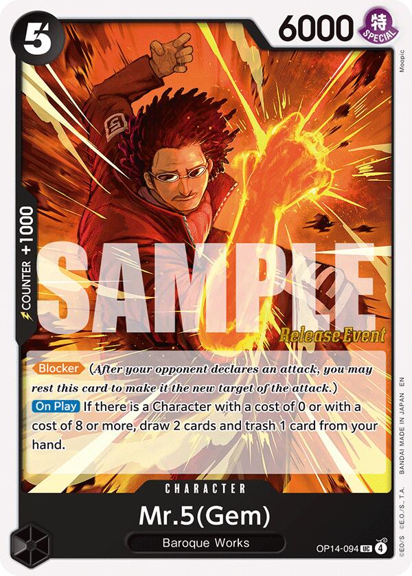 Image of Mr.5(Gem) [The Azure Sea's Seven Release Event Cards]