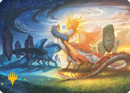 Image of Celestial Reunion Art Card (19/54) (Gold-Stamped Planeswalker Symbol) [Lorwyn Eclipsed Art Series]