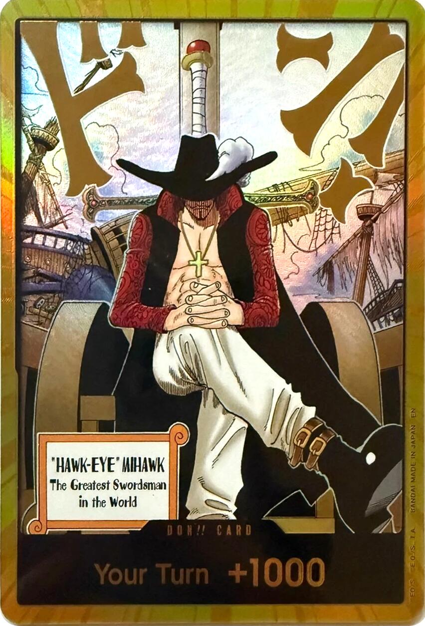 Image of DON!! Card (Dracule Mihawk) (Gold) [The Azure Sea's Seven]