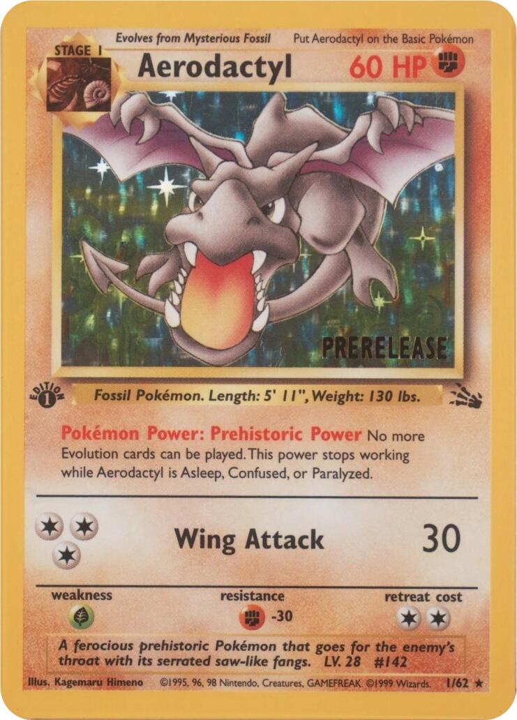 Image of Aerodactyl (01/62) (Prerelease) [Miscellaneous Cards]
