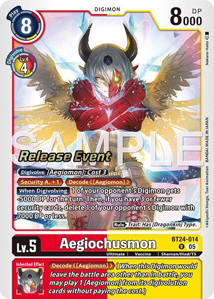 Image of Aegiochusmon [BT24-014] [Time Stranger Release Events Cards]