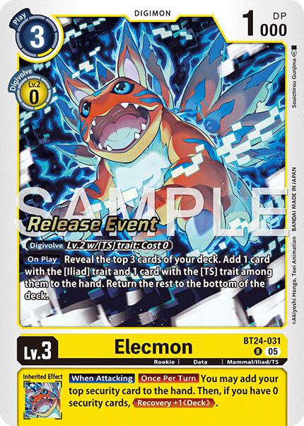 Image of Elecmon [BT24-031] [Time Stranger Release Events Cards]