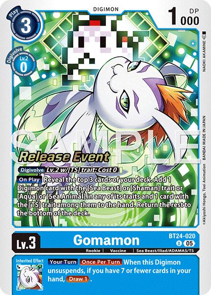 Image of Gomamon [BT24-020] [Time Stranger Release Events Cards]