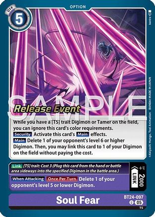 Image of Soul Fear [BT24-097] [Time Stranger Release Events Cards]