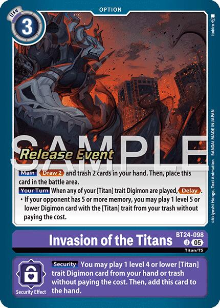 Image of Invasion of the Titans [BT24-098] [Time Stranger Release Events Cards]