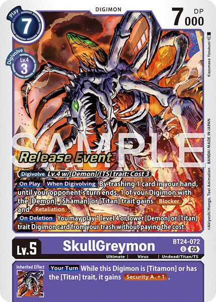 Image of SkullGreymon [BT24-072] [Time Stranger Release Events Cards]