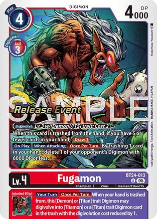 Image of Fugamon [BT24-013] [Time Stranger Release Events Cards]