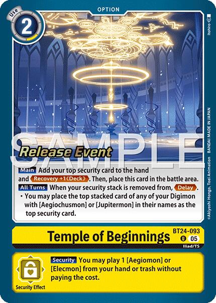 Image of Temple of Beginnings [BT24-093] [Time Stranger Release Events Cards]