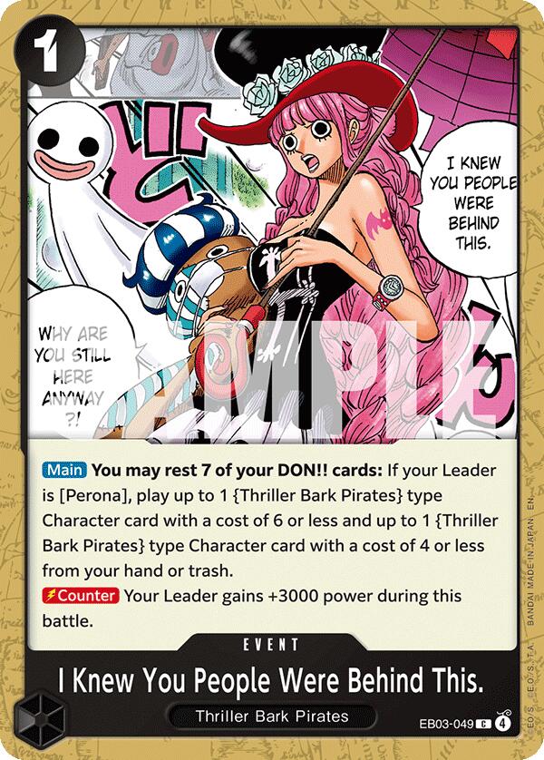 Image of I Knew You People Were Behind This. [Extra Booster: One Piece Heroines Edition]